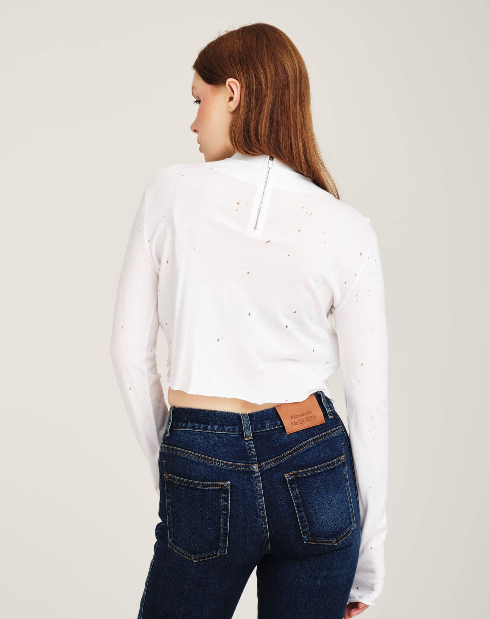 Miu Miu - Crystal Embroidered Long Sleveless Crop Top S